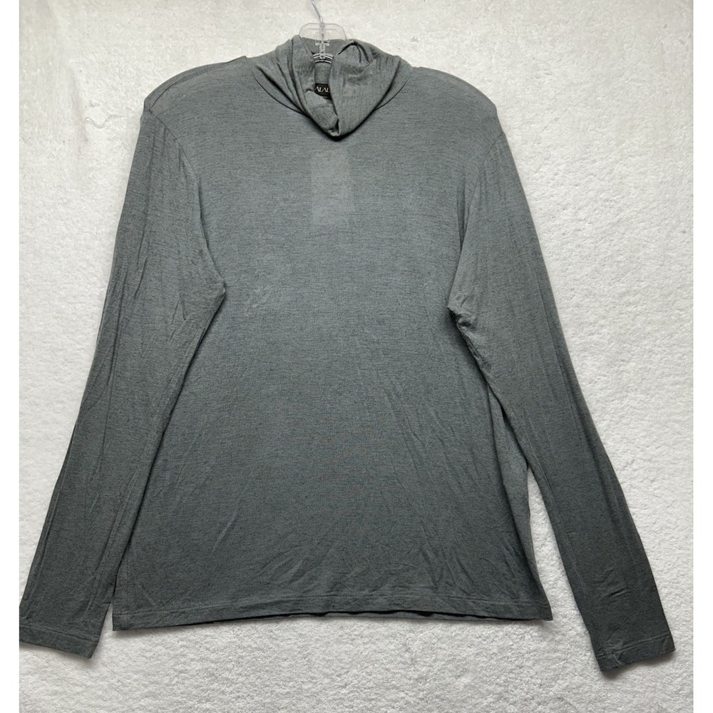 ALALA Womens Size 1X Gray Long Sleeve Rayon Cashmere Blend Top New (K1)